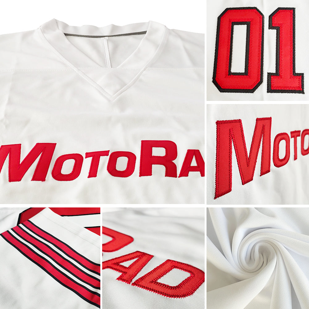 custom authentic football jersey white-red mesh
