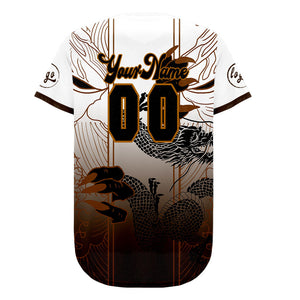 Camiseta de béisbol personalizada marrón y blanca con degradado uniformes de equipo con nombre y número