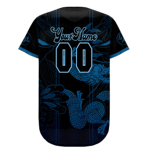 Camiseta de béisbol azul y negra personalizada con dise?o degradado uniformes de equipo con nombre y número