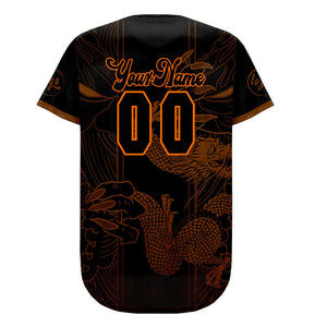 Camiseta de béisbol personalizada marrón y negra con degradado uniformes de equipo con nombre y número