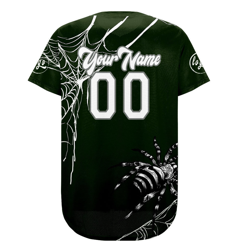 Camiseta de béisbol personalizada verde y blanca con degradado uniformes de equipo con nombre y número