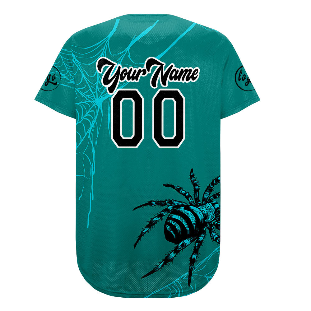 Camiseta de béisbol personalizada verde y negra con degradado uniformes de equipo con nombre y número