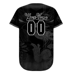 Camiseta de béisbol personalizada negra y gris con degradado uniformes de equipo con nombre y número