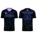 Conjunto personalizado de camiseta de fútbol negra y azul para niños y adultos