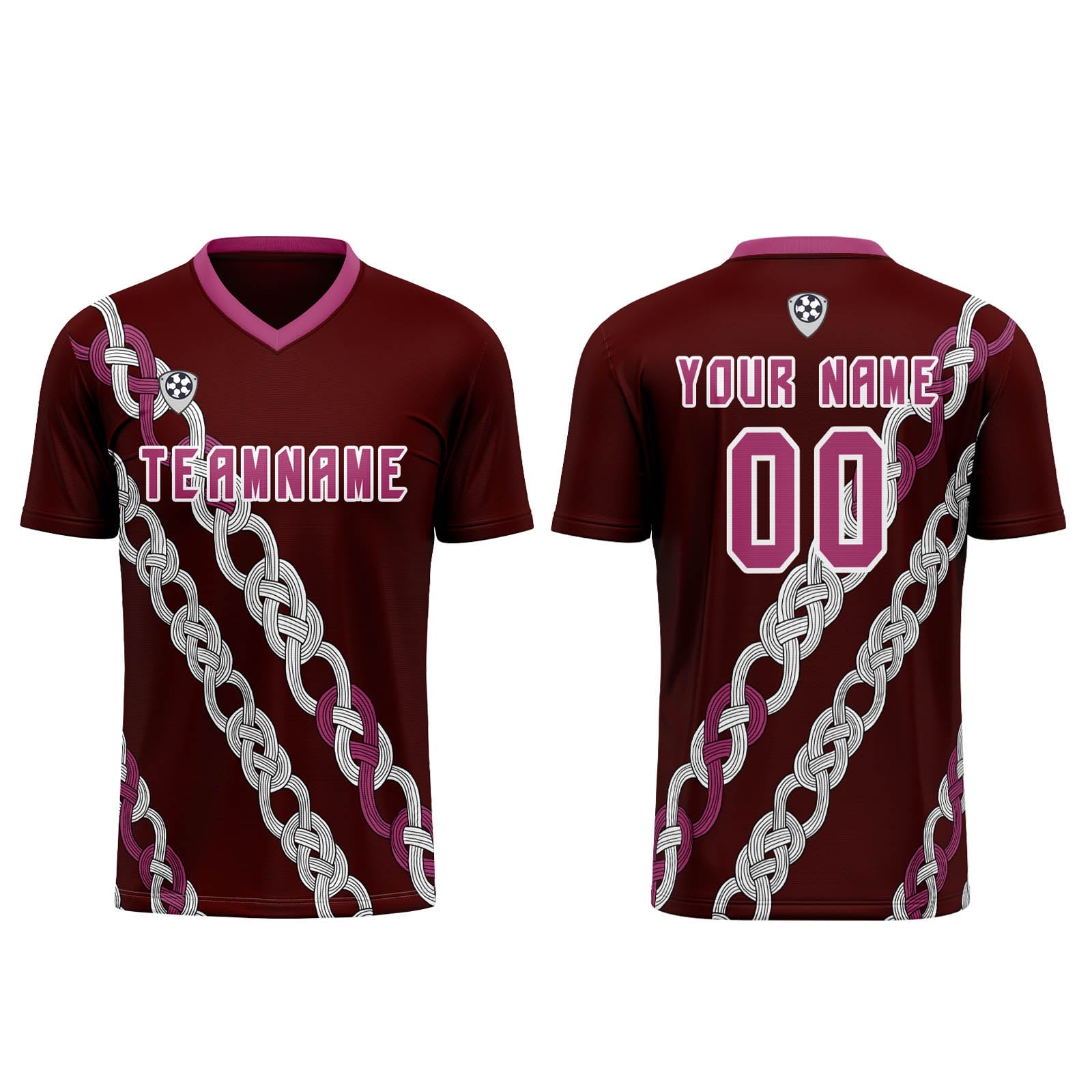 Conjunto personalizado de camiseta y uniforme rosa y rojo para niños y adultos