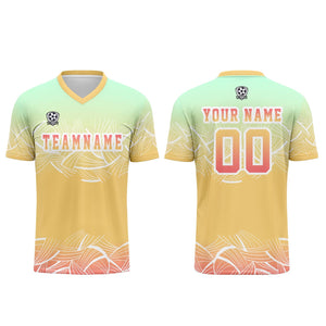Camiseta de uniforme de fútbol personalizada amarilla y verde menta para niños y adultos Conjunto personalizado de camiseta