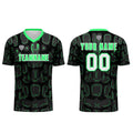 Conjunto personalizado de camiseta de fútbol negra y verde para niños y adultos
