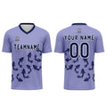 Conjunto personalizado de camiseta de fútbol color morado claro para niños y adultos
