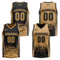 Traje de baloncesto reversible marrón y negro personalizado para adultos y niños