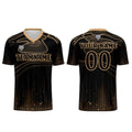 Conjunto personalizado de camiseta de fútbol negra y marrón claro para niños y adultos