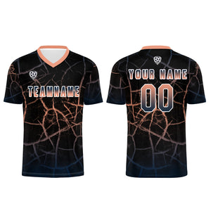 Conjunto personalizado de camiseta de fútbol color carne negra para niños y adultos