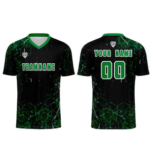 Conjunto personalizado de camiseta y jersey verde para niños y adultos