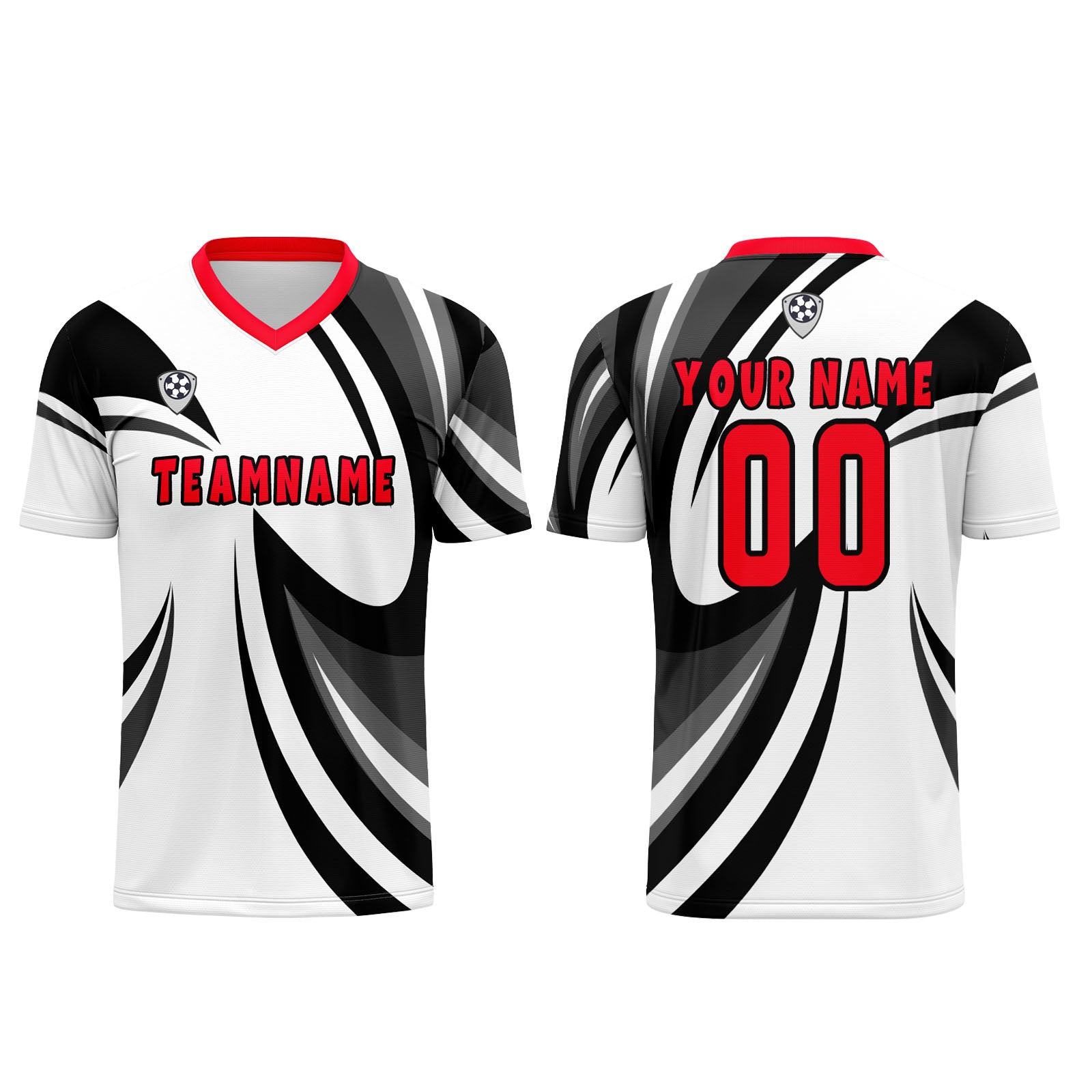 Conjunto personalizado de camiseta & uniforme blanco y negro para niños y adultos