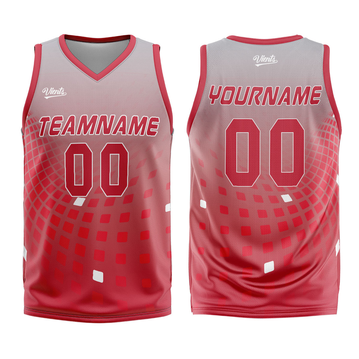 Uniforme de baloncesto personalizado gris y rojo con tu logotipo-nombre y número impresos