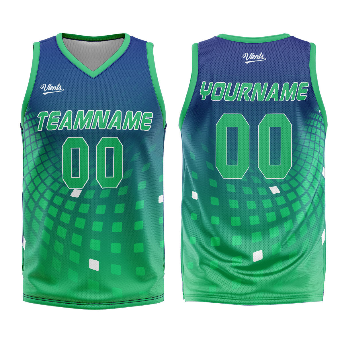 Uniforme de baloncesto personalizado de color verde marino con tu logotipo-nombre y número impresos