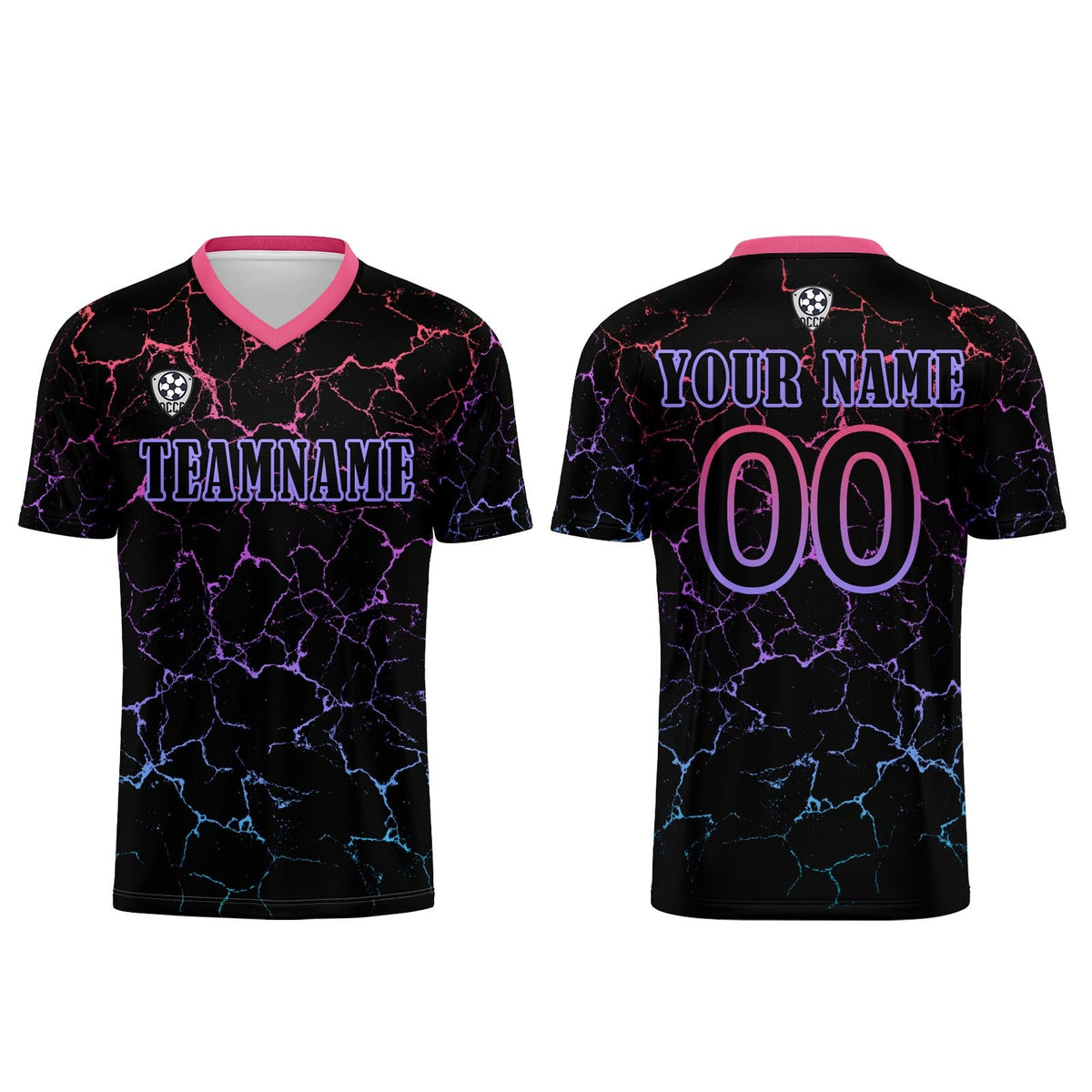 Conjunto personalizado de camiseta de fútbol negra y roja para niños y adultos