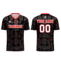 Conjunto personalizado de camiseta de fútbol negra y roja para niños y adultos