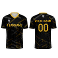 Conjunto personalizado de camiseta de fútbol negra y amarilla limón para niños y adultos