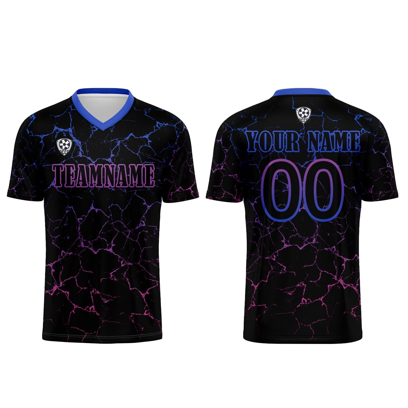Conjunto personalizado de camiseta de fútbol Black Rose Purple para niños y adultos