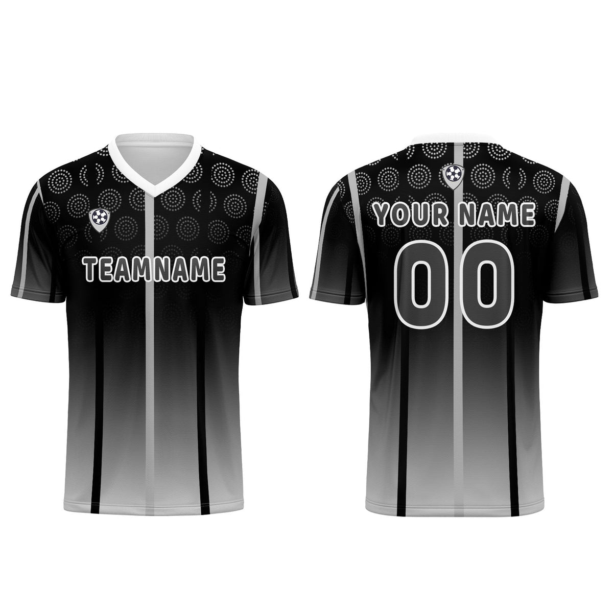 Conjunto personalizado de camiseta & uniforme en blanco y negro para niños y adultos
