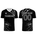 Conjunto personalizado de camiseta de fútbol negra para niños y adultos
