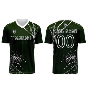 Conjunto personalizado de camiseta de fútbol verde para niños y adultos