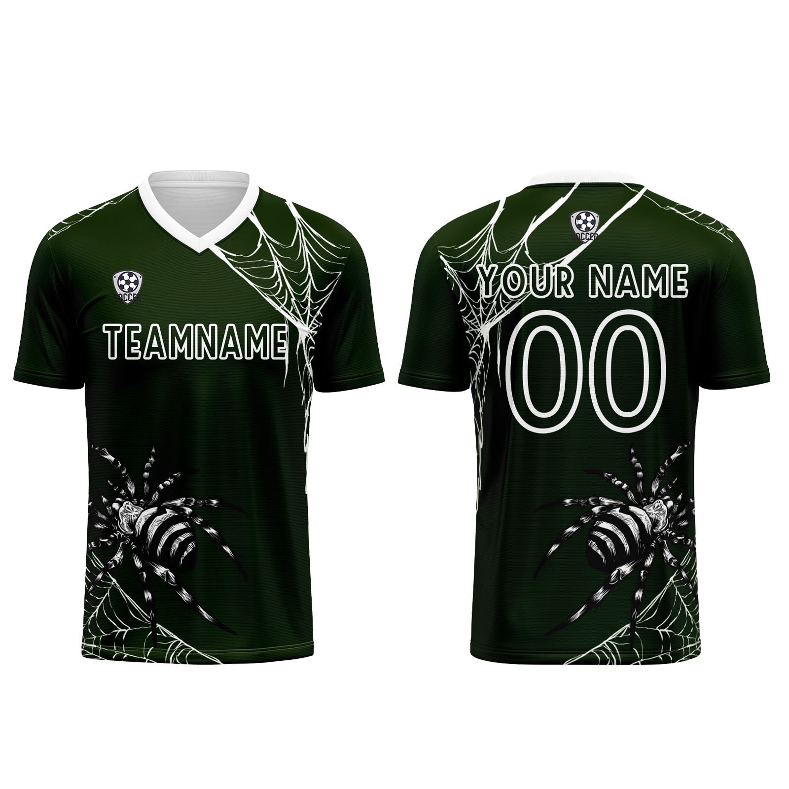 Conjunto personalizado de camiseta de fútbol verde para niños y adultos