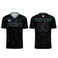 Conjunto personalizado de camiseta de fútbol negra y rosa para niños y adultos