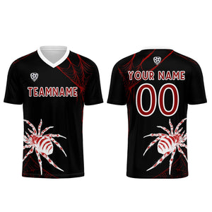Conjunto personalizado de camiseta de fútbol rojo oscuro para niños y adultos