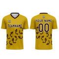 Conjunto personalizado de camiseta de fútbol amarilla para niños y adultos