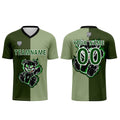 Conjunto personalizado de camiseta de fútbol verde para niños y adultos