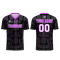 Conjunto personalizado de camiseta de fútbol negra y morada para niños y adultos