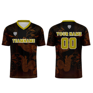 Conjunto personalizado de camiseta de uniforme marrón y negro para niños y adultos