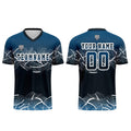 Conjunto personalizado de camiseta de fútbol azul para niños y adultos