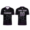 Conjunto personalizado de camiseta de fútbol negra y morada oscura para niños y adultos