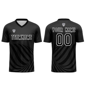 Conjunto personalizado de camiseta negra de uniforme para niños y adultos