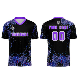 Conjunto personalizado de camiseta de uniforme morada para niños y adultos