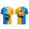 Conjunto personalizado de camiseta de fútbol azul y amarillo para niños y adultos