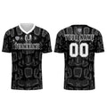 Conjunto personalizado de camiseta de fútbol negra y gris para niños y adultos