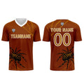 Conjunto personalizado de camiseta de fútbol naranja para niños y adultos