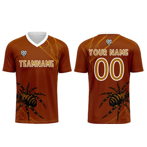 Conjunto personalizado de camiseta de fútbol naranja para niños y adultos