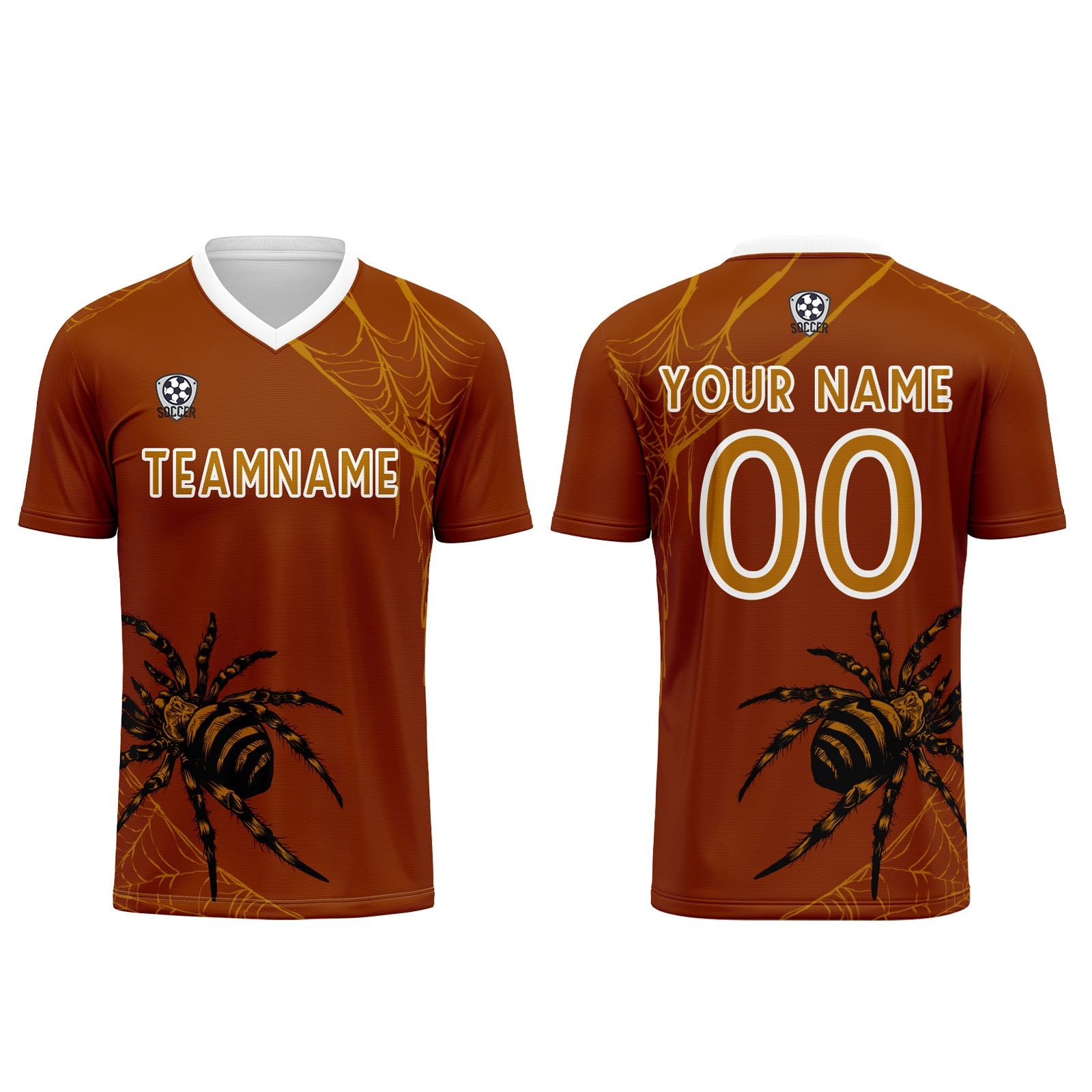 Conjunto personalizado de camiseta de fútbol naranja para niños y adultos
