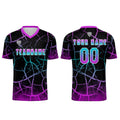 Conjunto personalizado de camiseta de fútbol negra y morada para niños y adultos