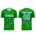 Conjunto personalizado de camiseta de fútbol verde césped para niños y adultos