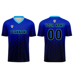 Conjunto personalizado de camiseta azul para niños y adultos