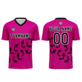 Conjunto personalizado de camiseta de fútbol color rosa púrpura para niños y adultos