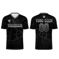 Conjunto personalizado de camiseta de fútbol negra y gris para niños y adultos