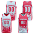 Traje de baloncesto reversible rojo claro personalizado para adultos y niños