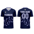 Conjunto personalizado de camiseta de fútbol color morado oscuro para niños y adultos