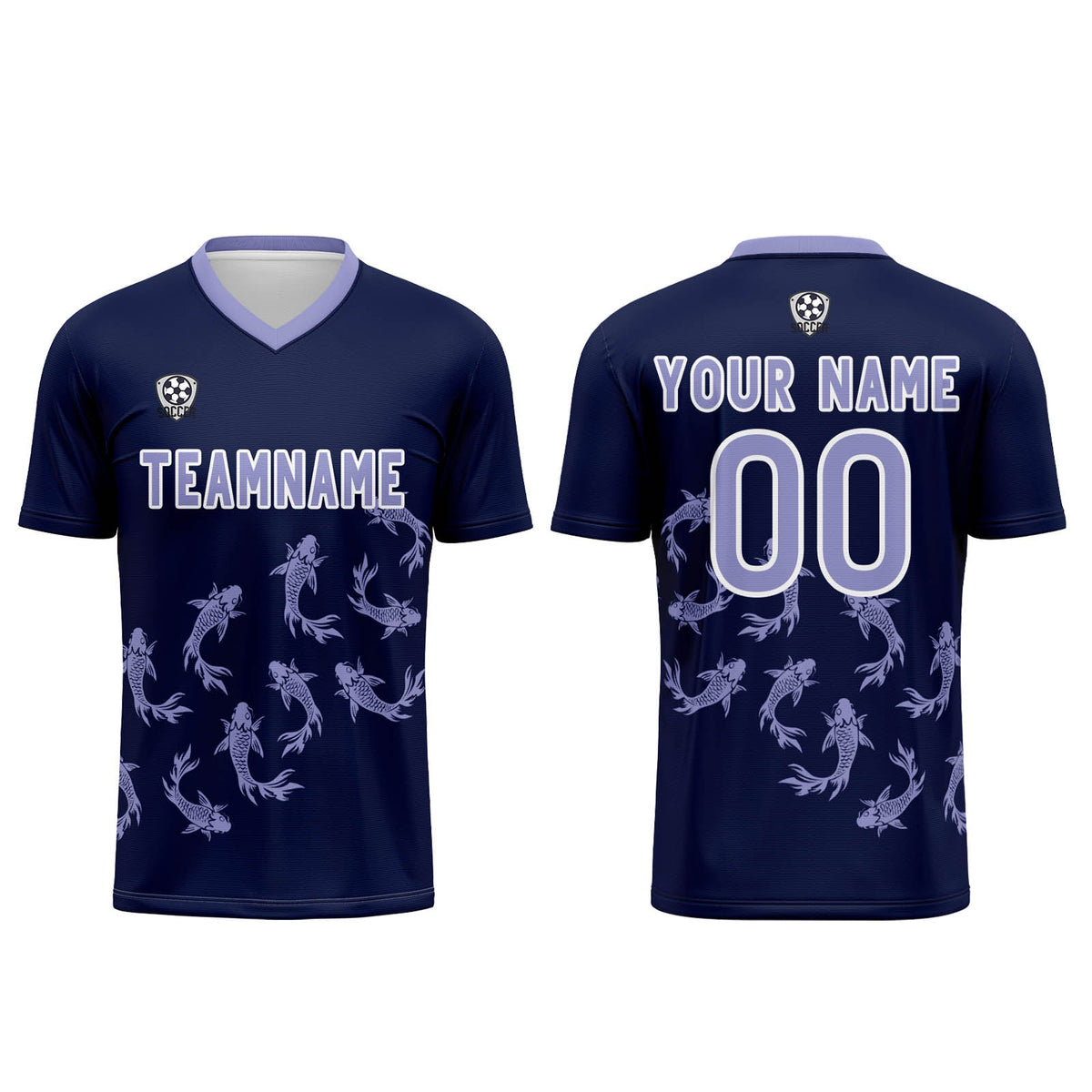 Conjunto personalizado de camiseta de fútbol color morado oscuro para niños y adultos